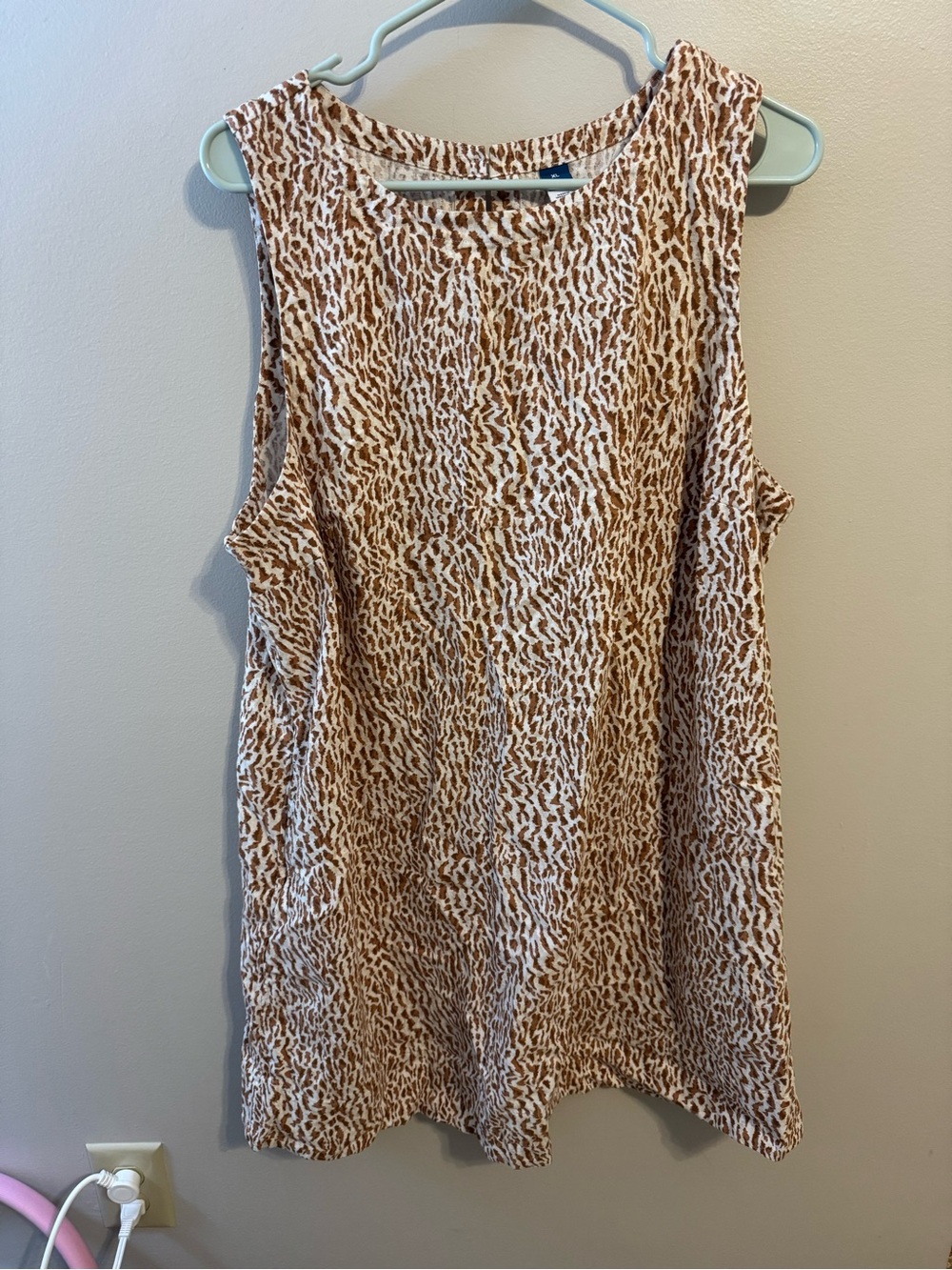 Old Navy Beige and White Animal Print Mini Dress